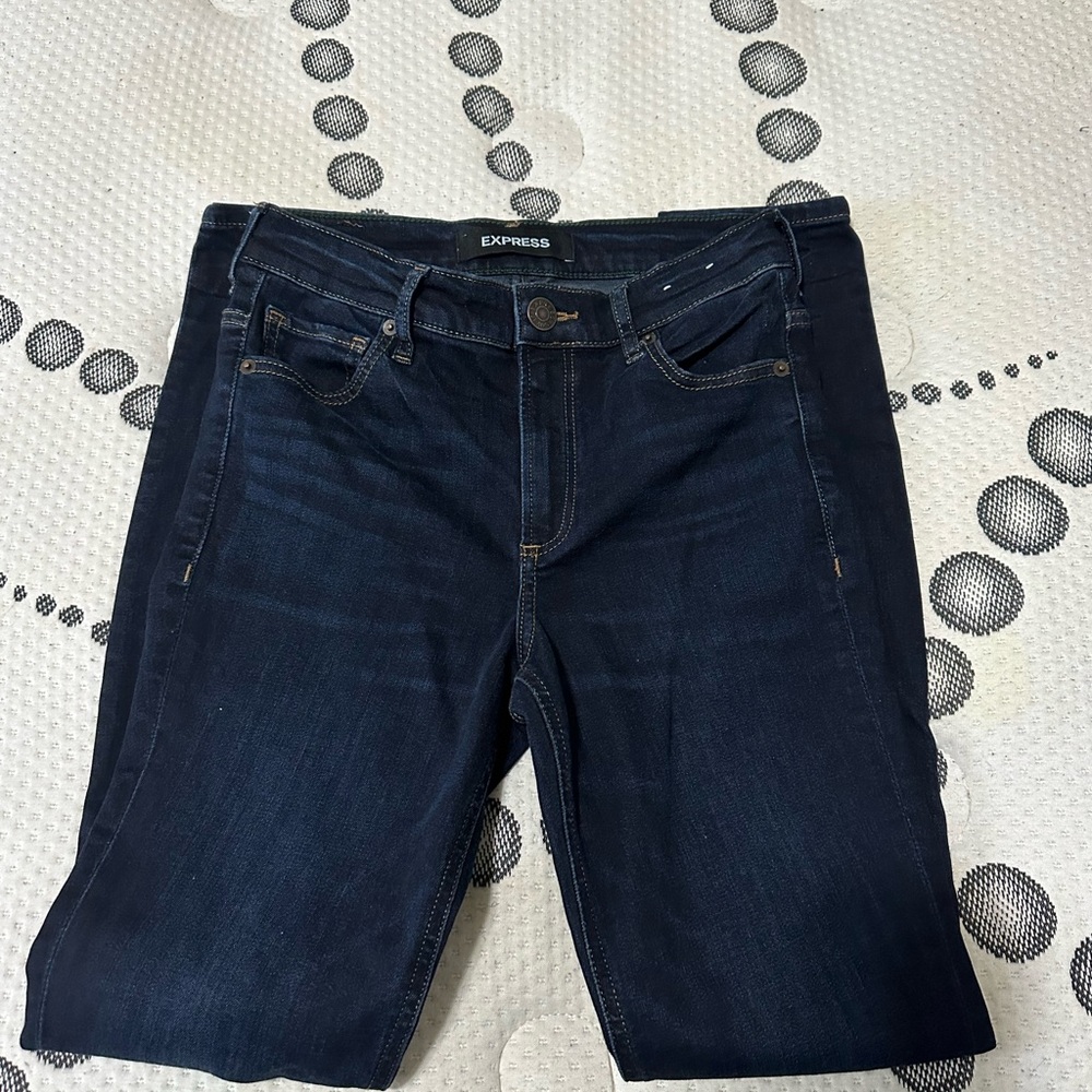 Express Women's Midnight Blue Ankle Jeans